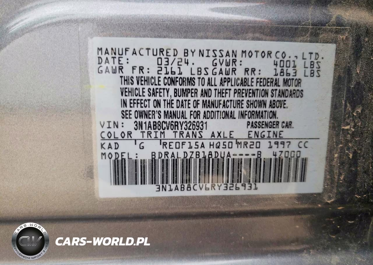 2024 Nissan Sentra Sv VIN:3N1AB8CV6RY326931 - 12