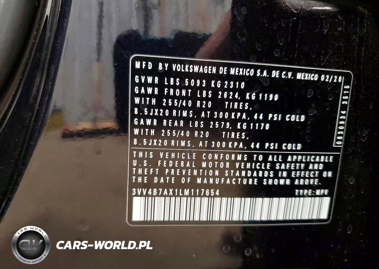 2020 Volkswagen Tiguan Sel Premium R-Line VIN:3VV4B7AX1LM117654 - 13