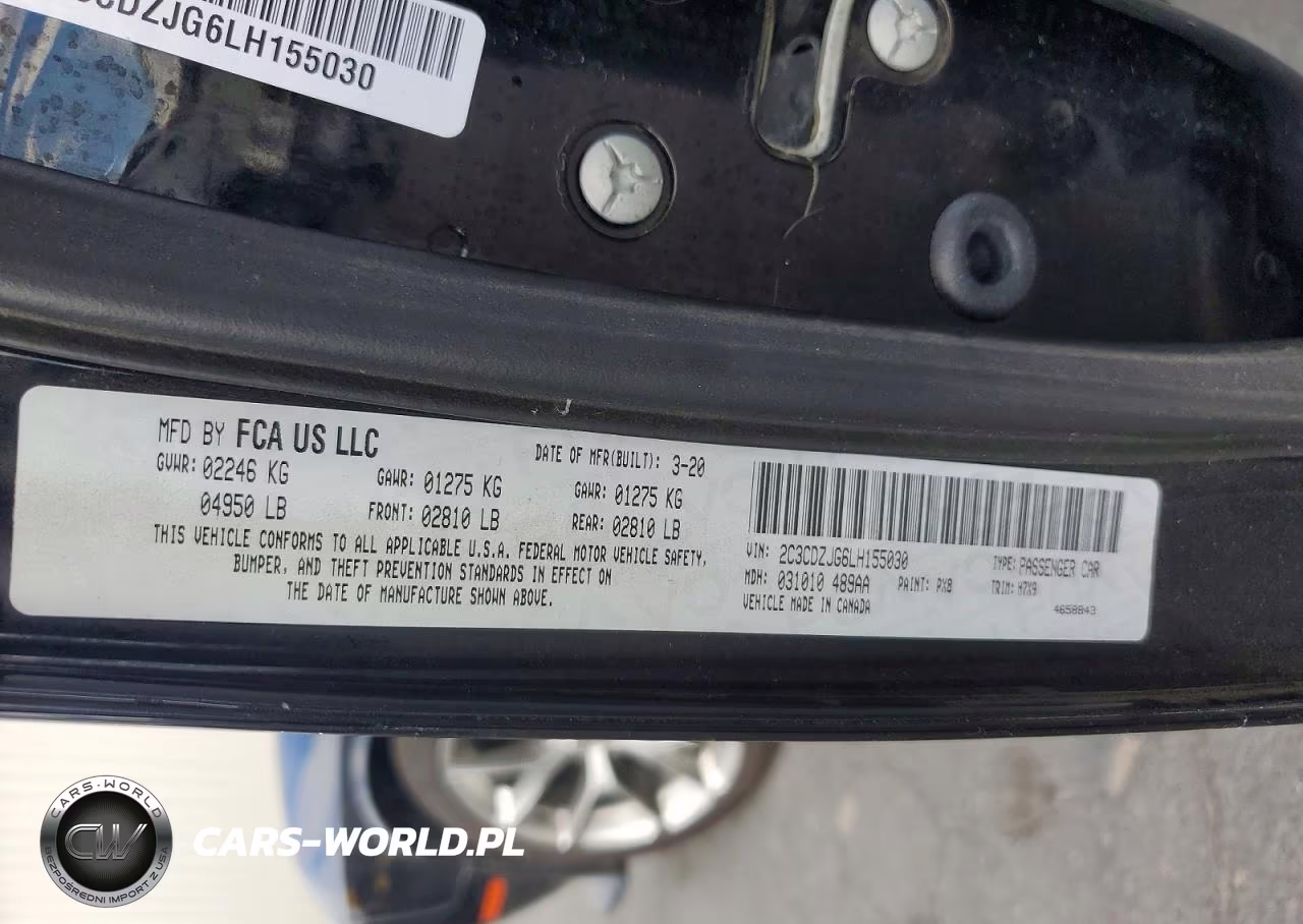 2020 Dodge Challenger Gt VIN:2C3CDZJG6LH155030 - 12