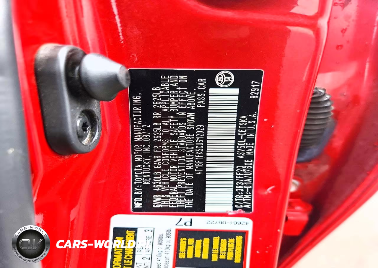 2012 Toyota Camry Se VIN:4T1BF1FK5CU612029 - 12