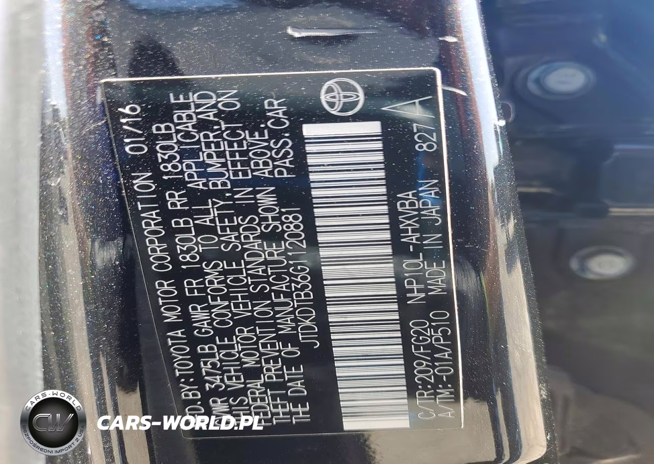 2016 Toyota Prius C Two VIN:JTDKDTB36G1120881 - 12