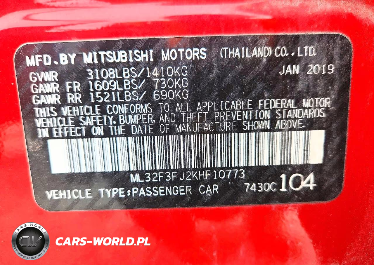2019 Mitsubishi Mirage G4 Es VIN:ML32F3FJ2KHF10773 - 12