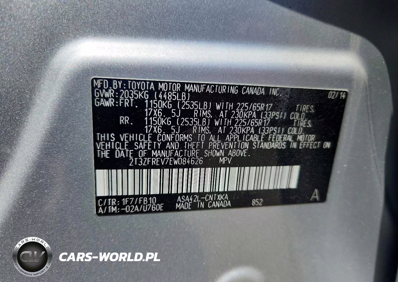 2014 Toyota Rav4 Le VIN:2T3ZFREV7EW084626 - 12