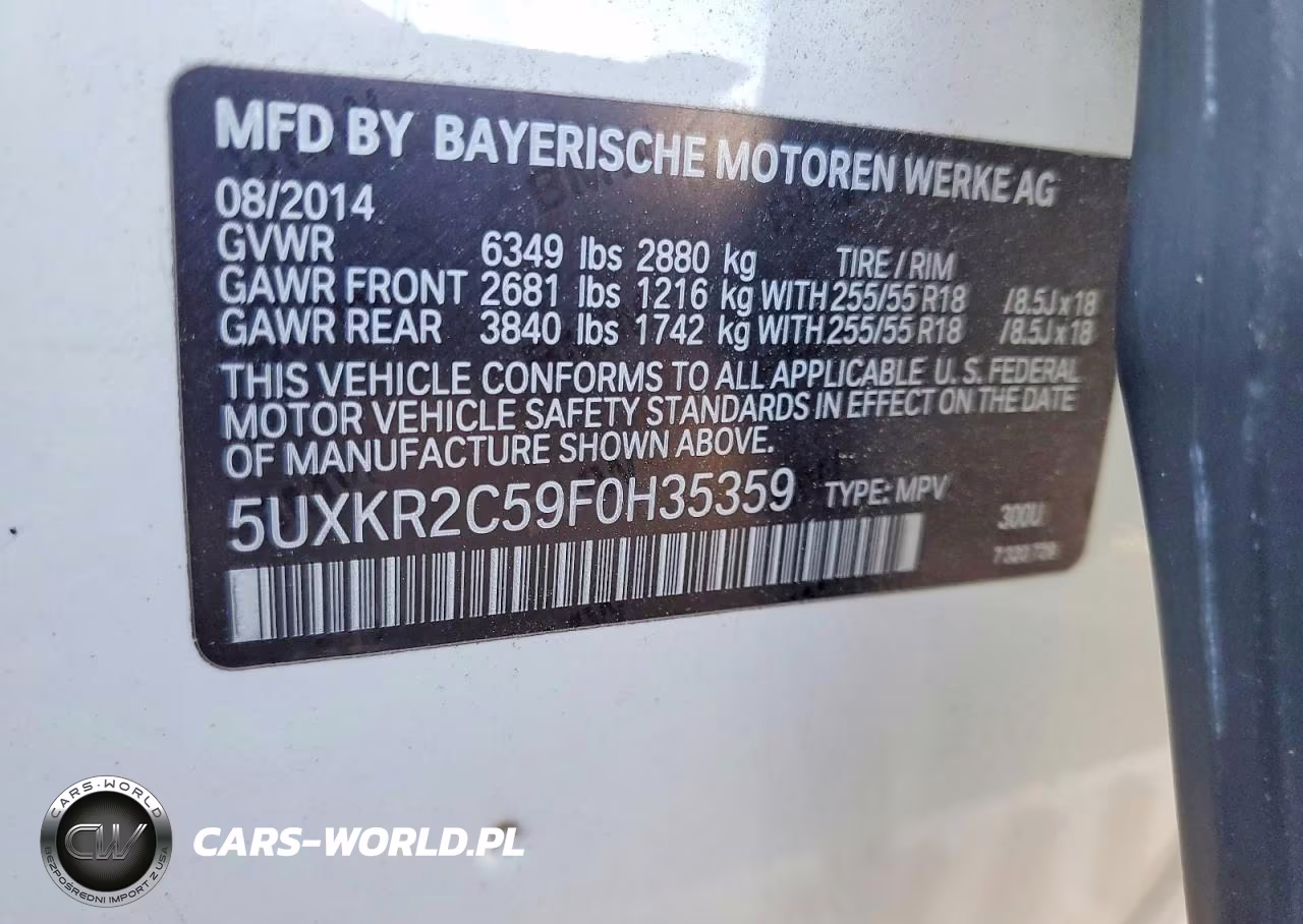 2015 BMW X5 Sdrive35I VIN:5UXKR2C59F0H35359 - 13