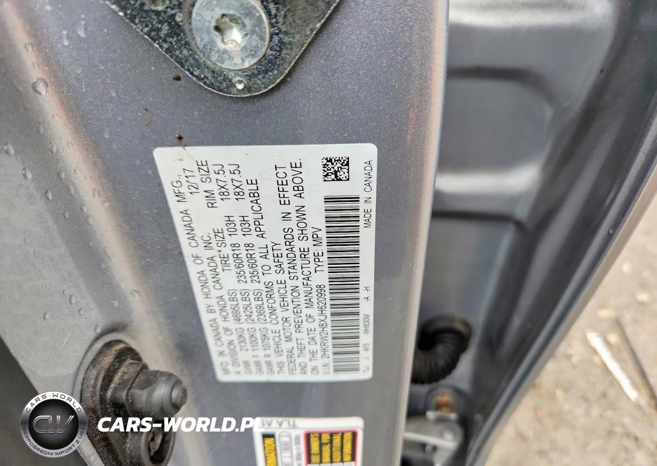 2018 Honda Cr-V Exl VIN:2HKRW2H8XJH620998 - 13