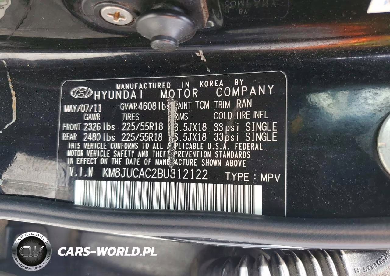2011 Hyundai Tucson Limited VIN:KM8JUCAC2BU312122 - 12