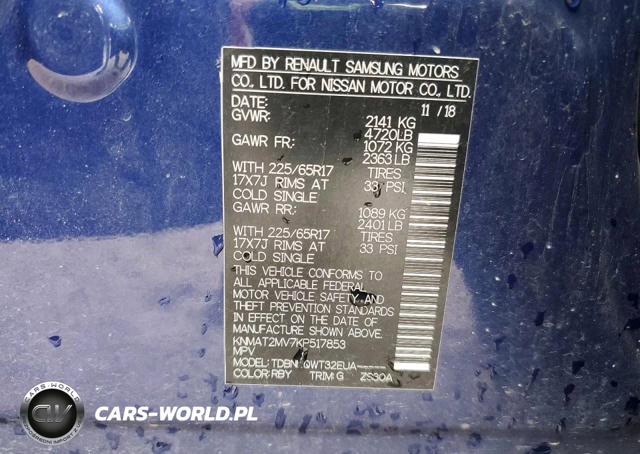2019 Nissan Rogue Sv VIN:KNMAT2MV7KP517853 - 13