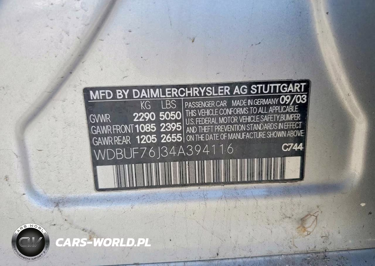 2004 Merz E55 Amg VIN:WDBUF76J34A394116 - 12