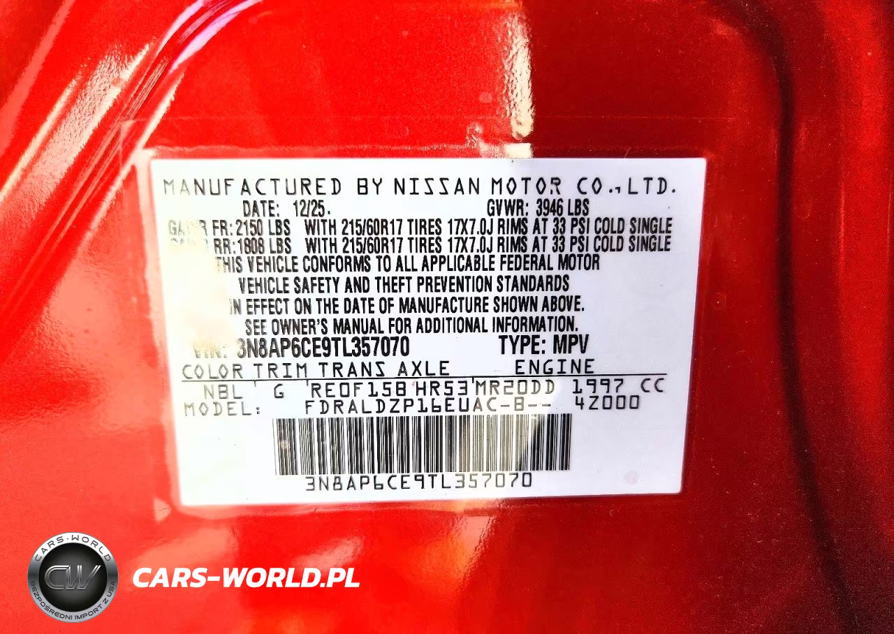 2026 Nissan Kicks Sv VIN:3N8AP6CE9TL357070 - 13