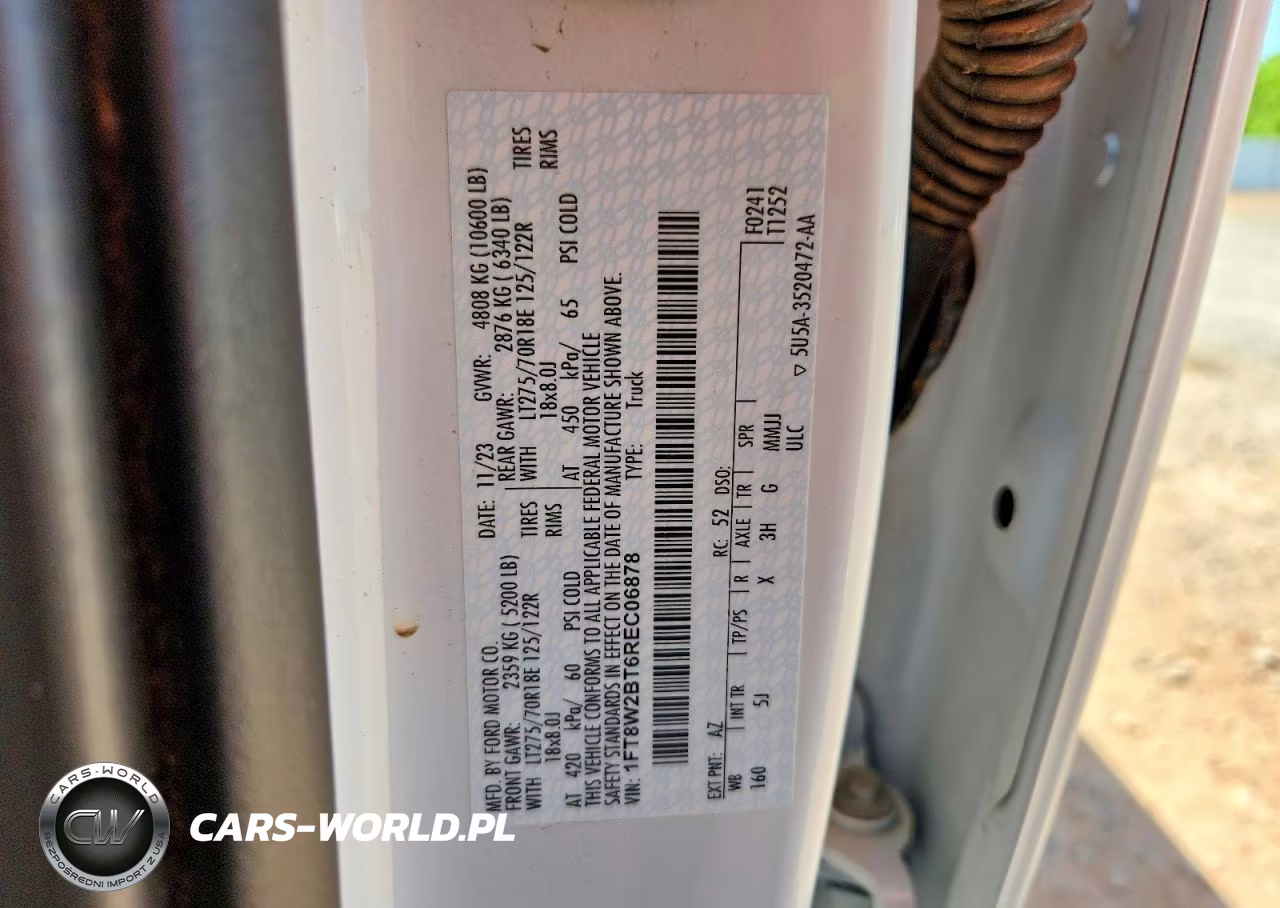 2024 Ford F250 Super Duty VIN:1FT8W2BT6REC06878 - 12