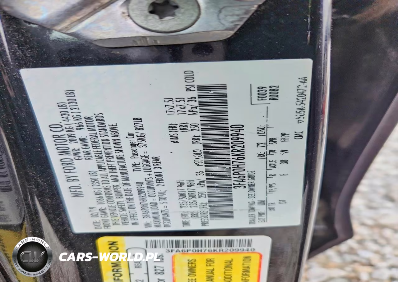 2019 Ford Fusion Se VIN:3FA6P0H76KR209940 - 12