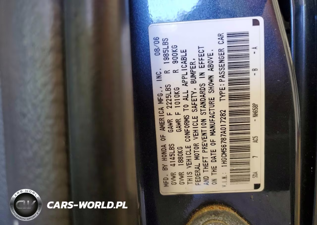 2007 Honda Accord Ex VIN:1HGCM56787A017282 - 12