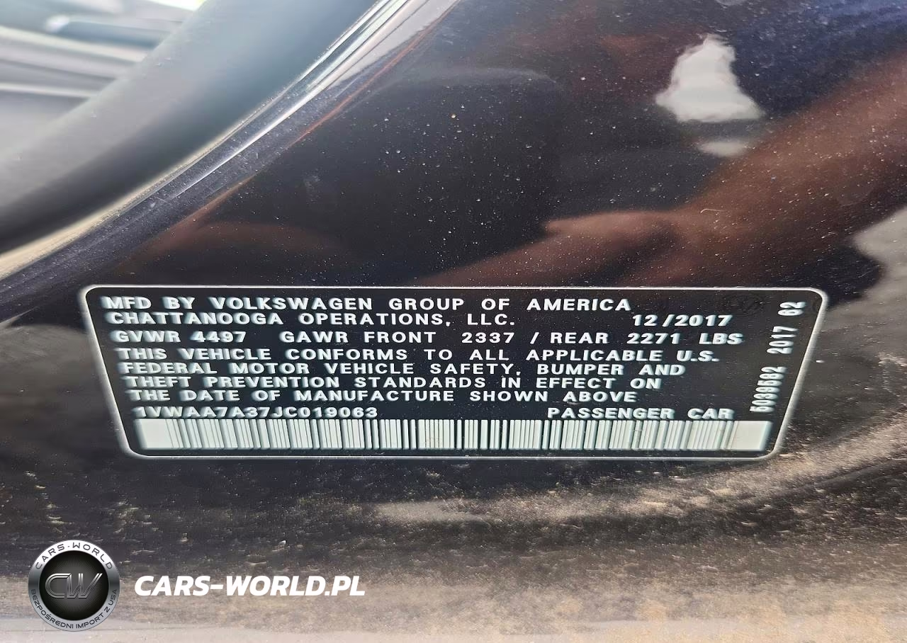 2018 Volkswagen Passat S VIN:1VWAA7A37JC019063 - 13