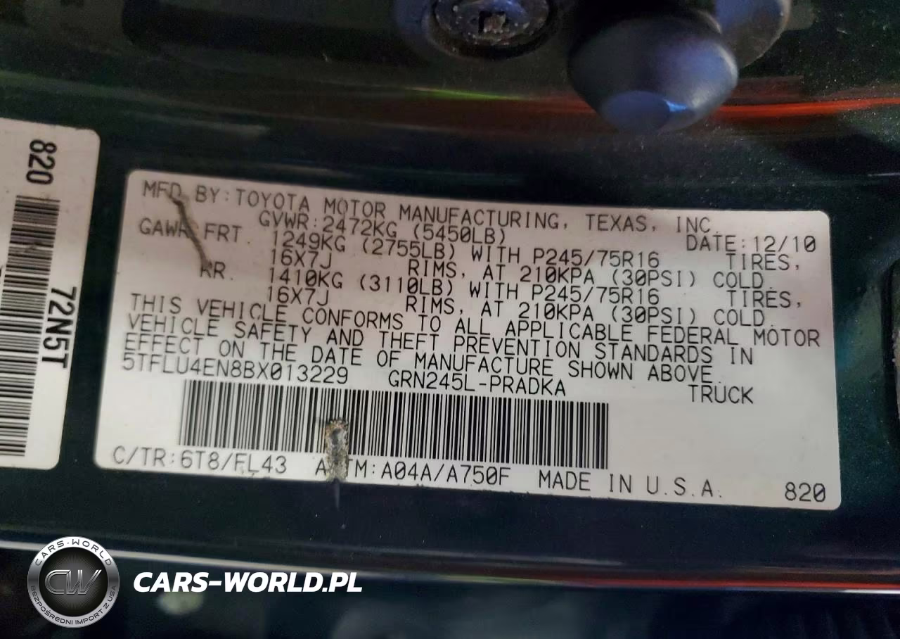 2011 Toyota Tacoma Double Cab VIN:5TFLU4EN8BX013229 - 12