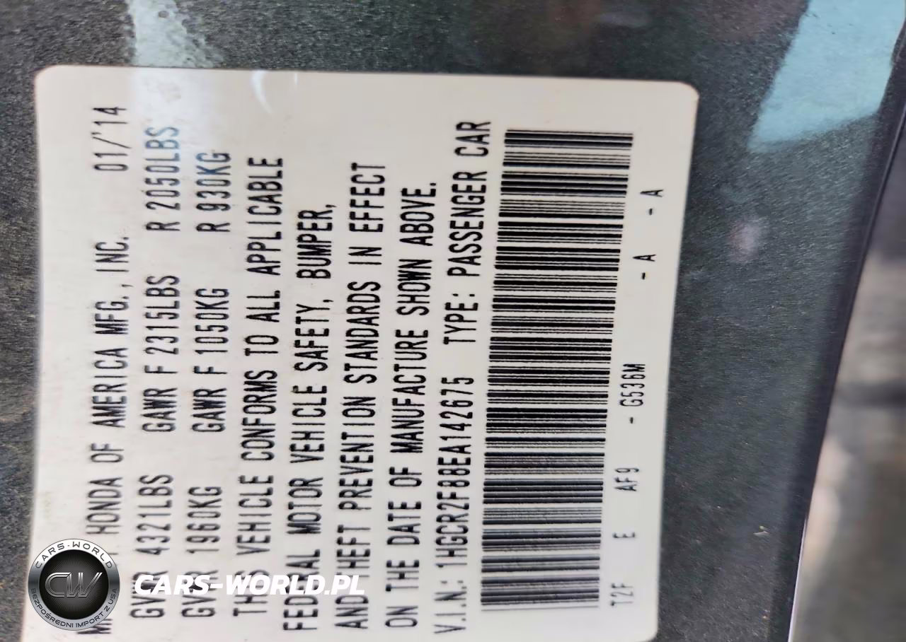 2014 Honda Accord Exl VIN:1HGCR2F88EA142675 - 13
