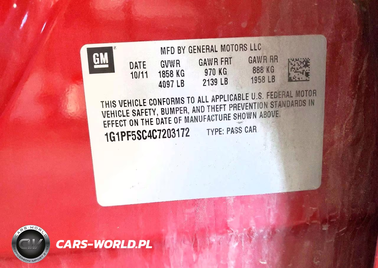 2012 Chevrolet Cruze Lt VIN:1G1PF5SC4C7203172 - 12