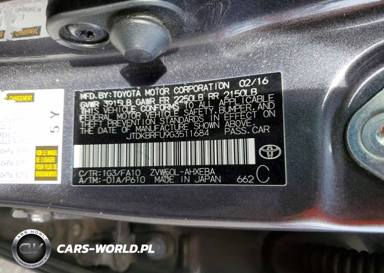 2016 Toyota Prius Two VIN:JTDKBRFU9G3511684 - 12