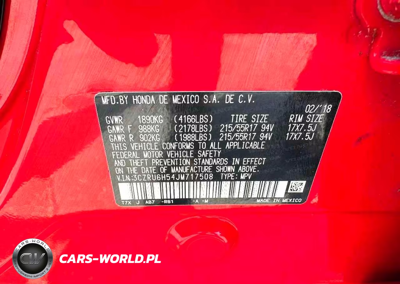 2018 Honda Hr-V Ex VIN:3CZRU6H54JM717508 - 10