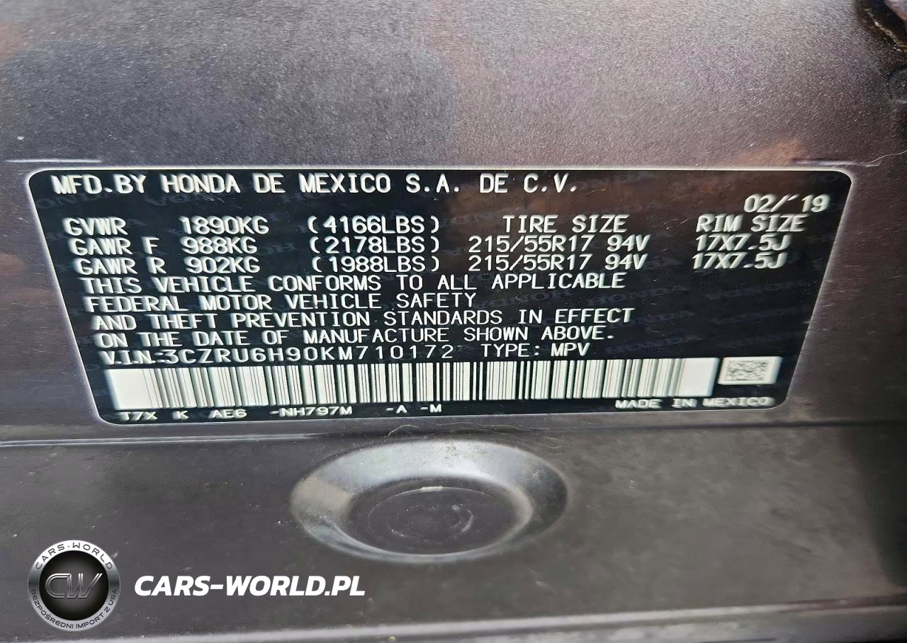 2019 Honda Hr-V Touring VIN:3CZRU6H90KM710172 - 14