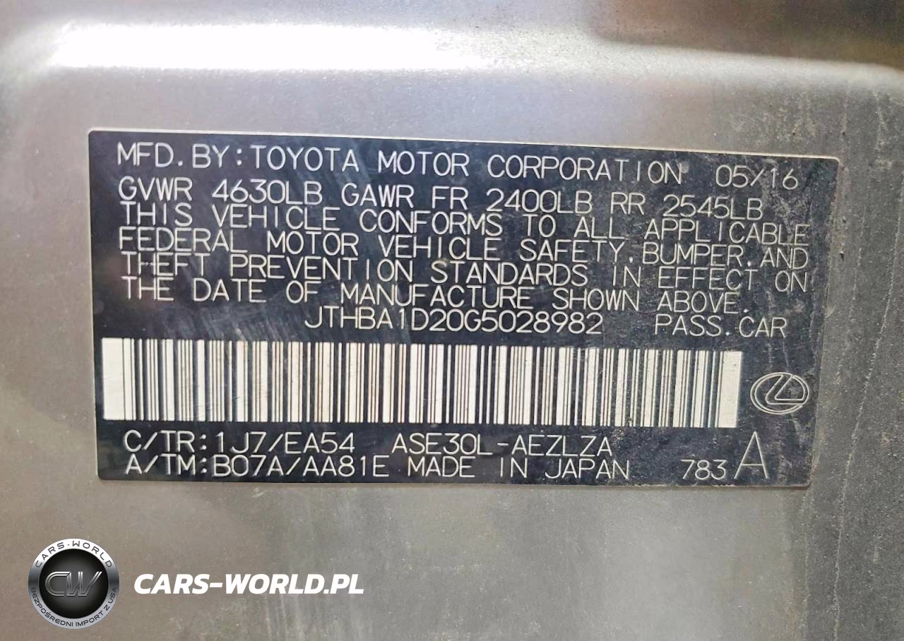 2016 Lexus Is 200T VIN:JTHBA1D20G5028982 - 12