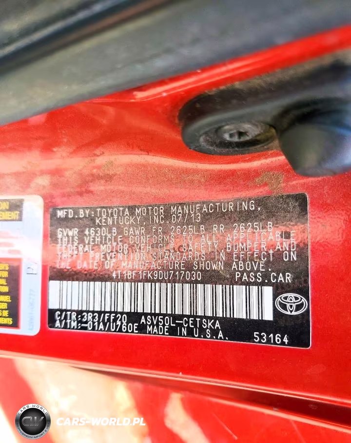 2013 Toyota Camry Se VIN:4T1BF1FK9DU717030 - 12