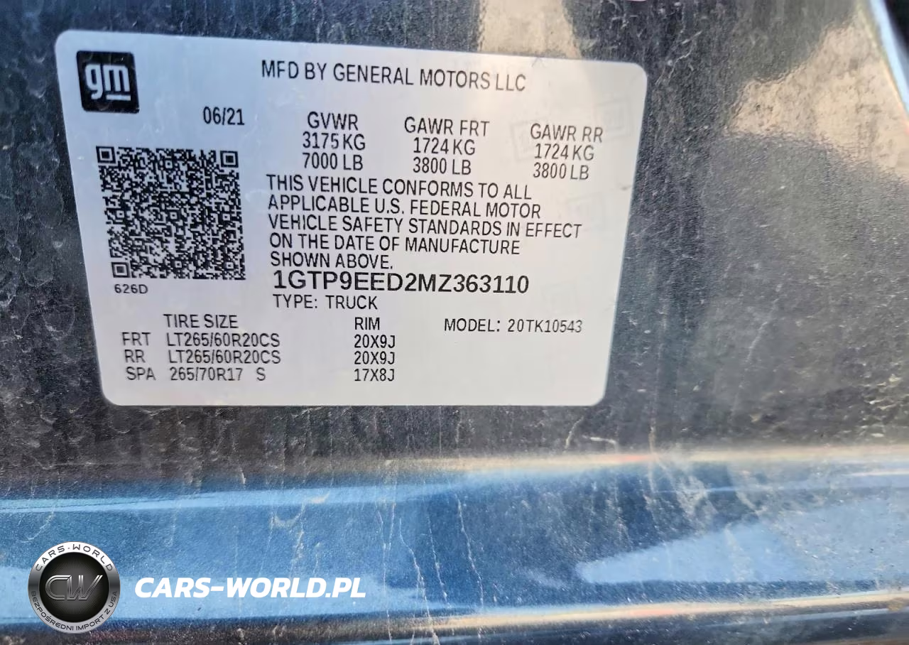 2021 GMC Sierra K1500 At4 VIN:1GTP9EED2MZ363110 - 12