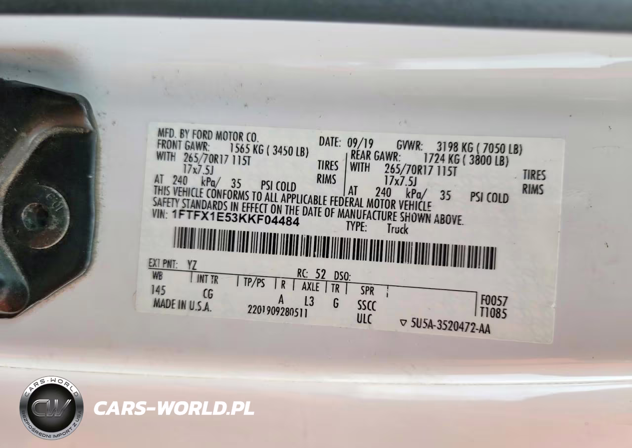 2019 Ford F150 Super Cab VIN:1FTFX1E53KKF04484 - 12