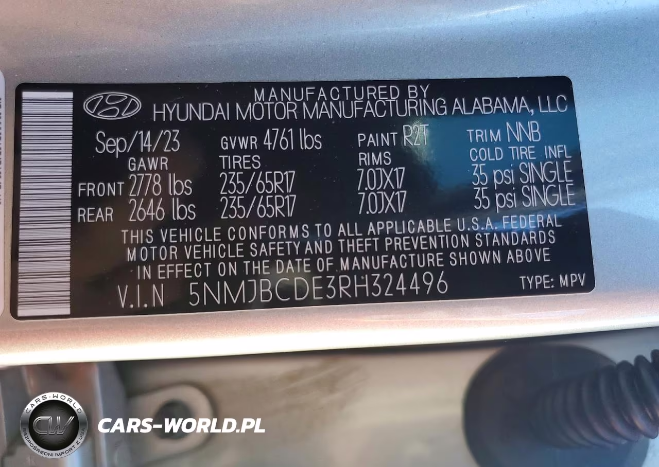 2024 Hyundai Tucson Sel VIN:5NMJBCDE3RH324496 - 12