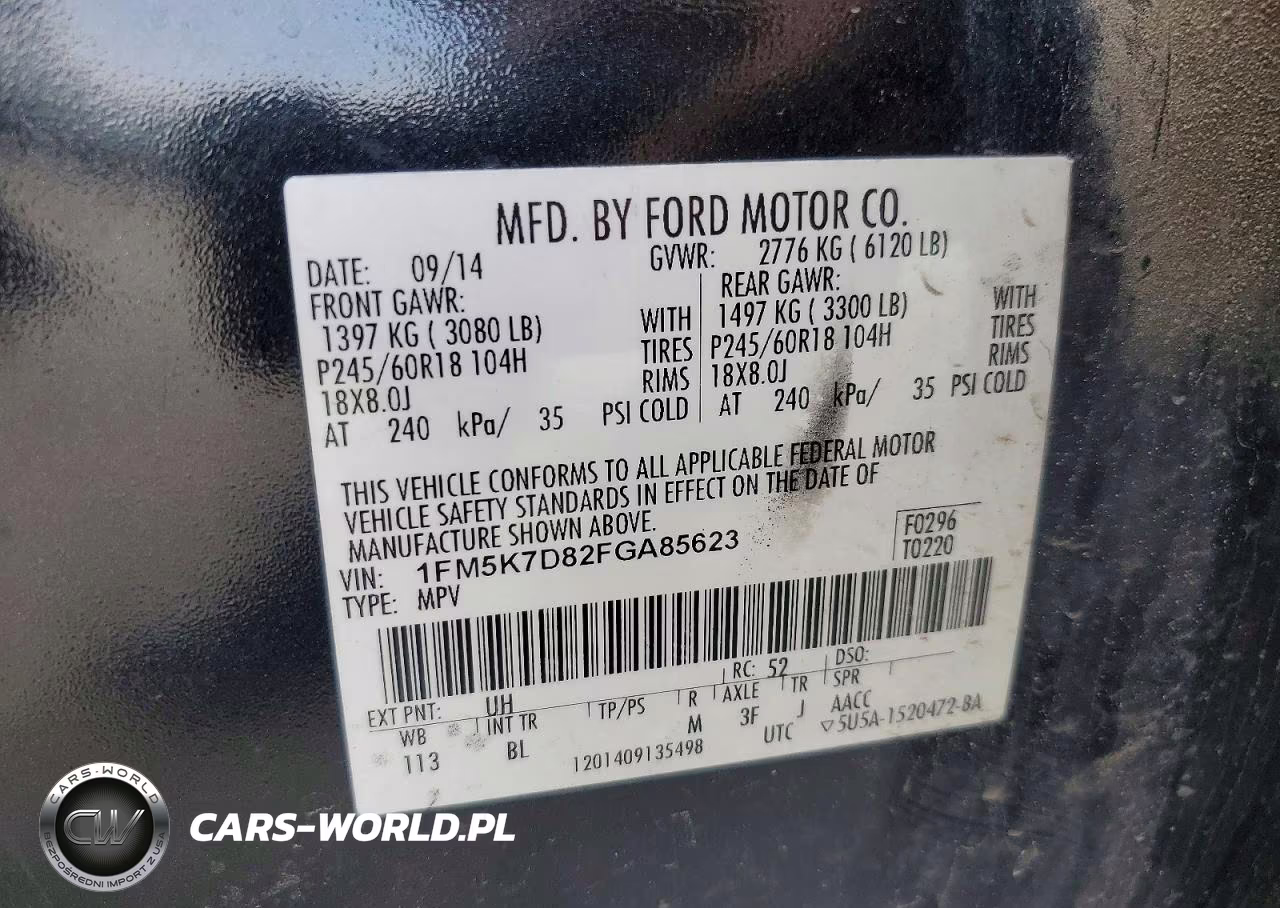 2015 Ford Explorer Xlt VIN:1FM5K7D82FGA85623 - 14