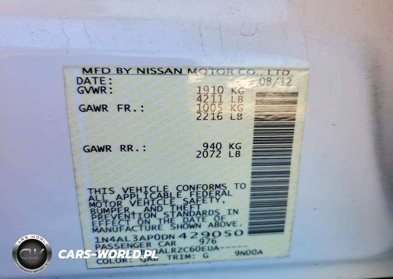 2013 Nissan Altima 2.5 VIN:1N4AL3AP0DN429050 - 12
