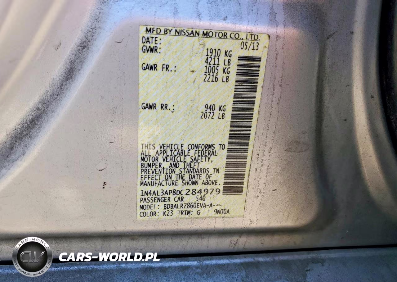 2013 Nissan Altima 2.5 VIN:1N4AL3AP8DC284979 - 13