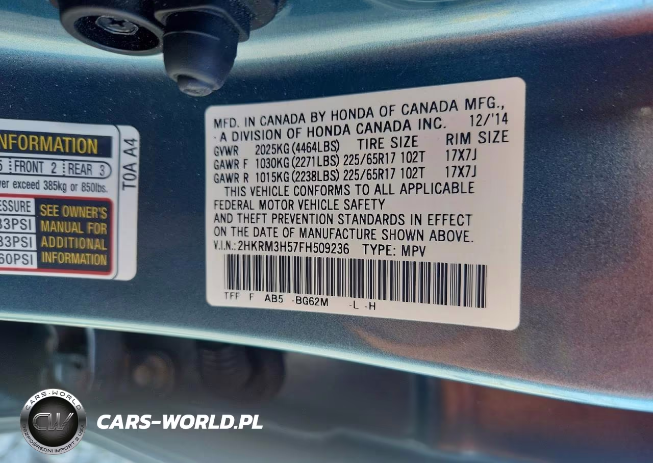 2015 Honda Cr-V Ex VIN:2HKRM3H57FH509236 - 12