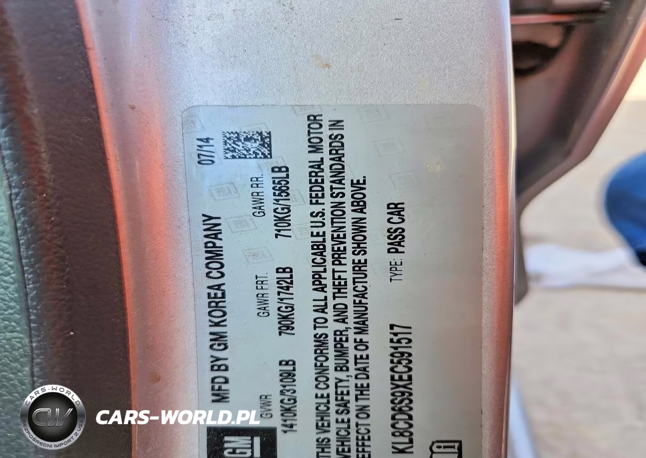 2014 Chevrolet Spark 1Lt VIN:KL8CD6S9XEC591517 - 13