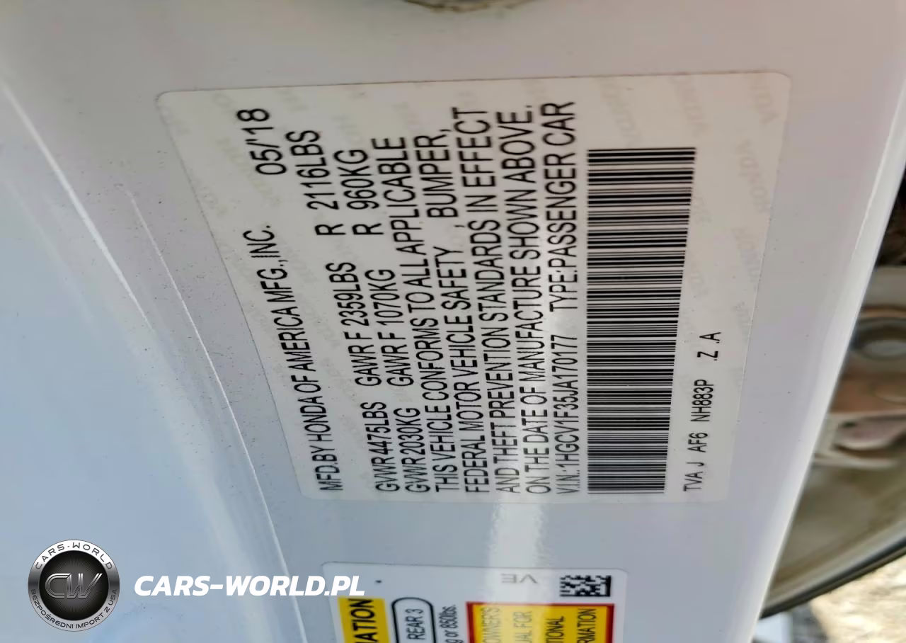 2018 Honda Accord Sport VIN:1HGCV1F35JA170177 - 12