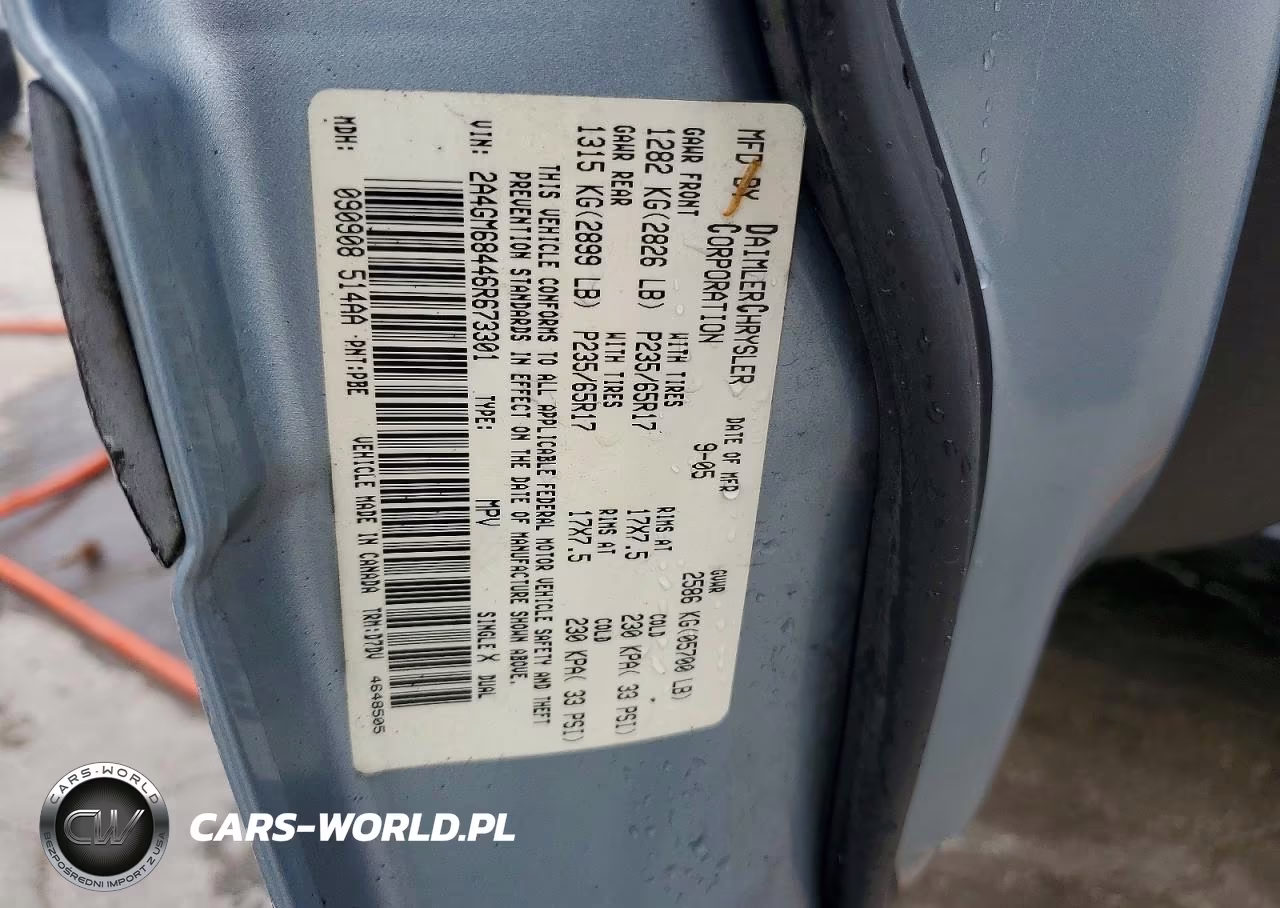 2006 Chrysler Pacifica Touring VIN:2A4GM68446R673301 - 13