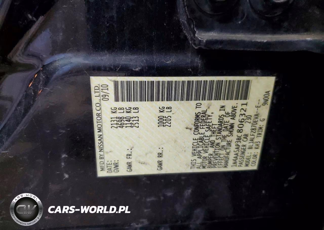2011 Nissan Maxima 3.5 S VIN:1N4AA5AP3BC806321 - 12