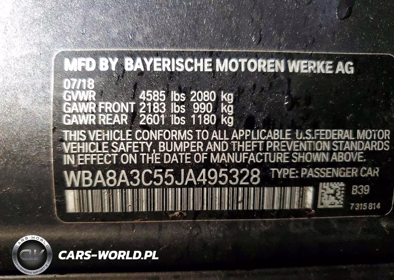 2018 BMW 320 Xi VIN:WBA8A3C55JA495328 - 12