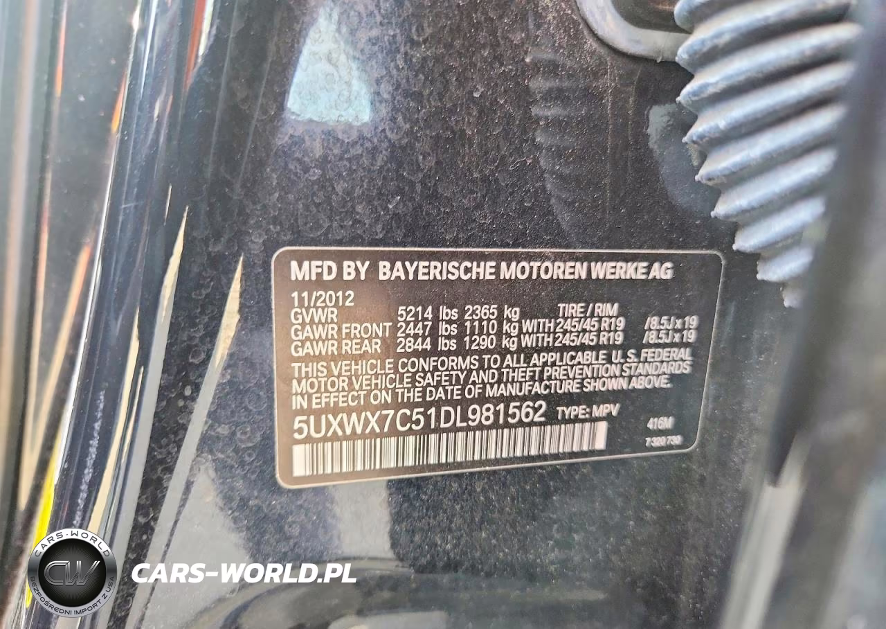 2013 BMW X3 xDrive35I VIN:5UXWX7C51DL981562 - 13