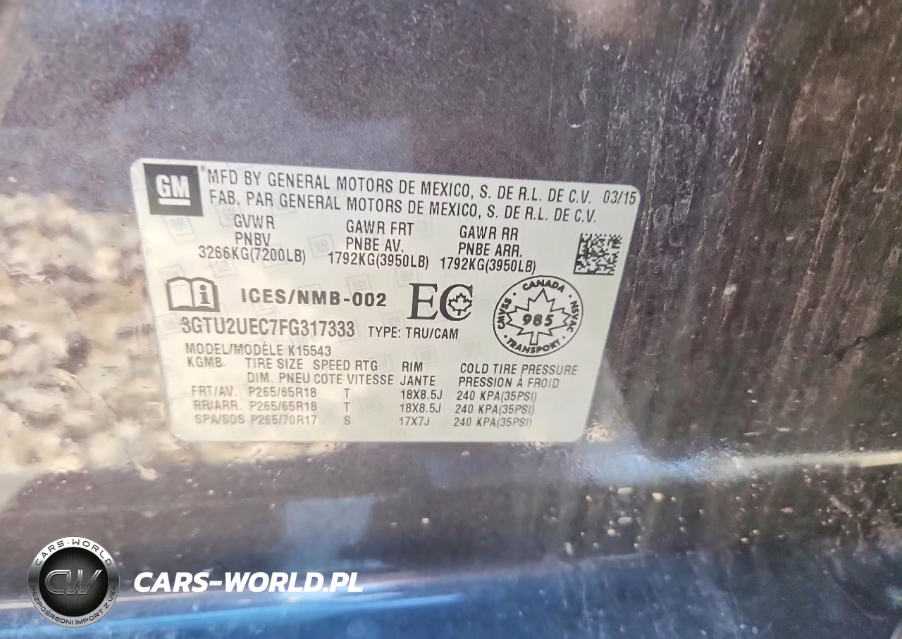 2015 GMC Sierra K1500 Sle VIN:3GTU2UEC7FG317333 - 12