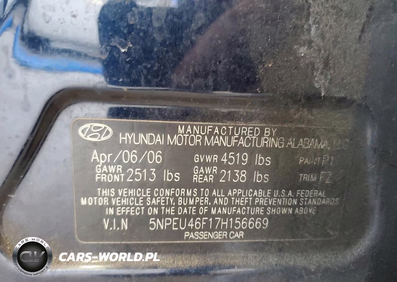 2007 Hyundai Sonata Se VIN:5NPEU46F17H156669 - 12