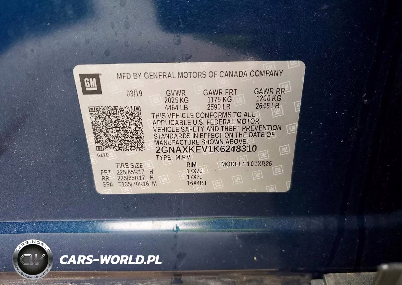 2019 Chevrolet Equinox Lt VIN:2GNAXKEV1K6248310 - 13
