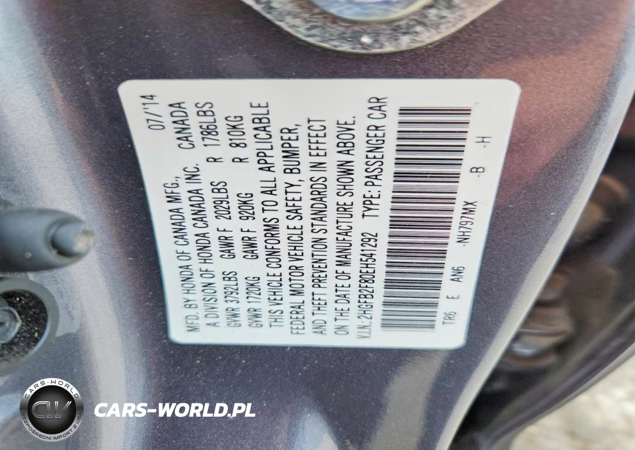2014 Honda Civic Ex VIN:2HGFB2F80EH541292 - 12