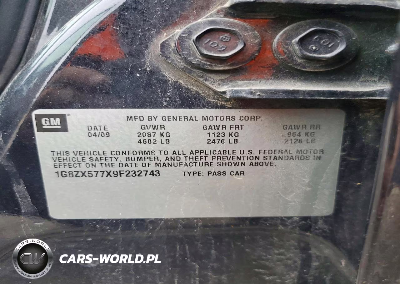 2009 Saturn Aura Xr VIN:1G8ZX577X9F232743 - 12