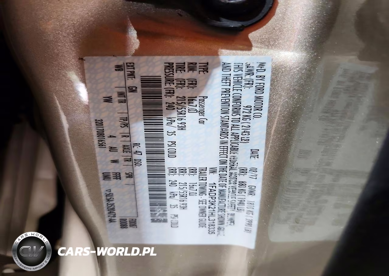 2017 Ford Focus Se VIN:1FADP3K21HL318335 - 12