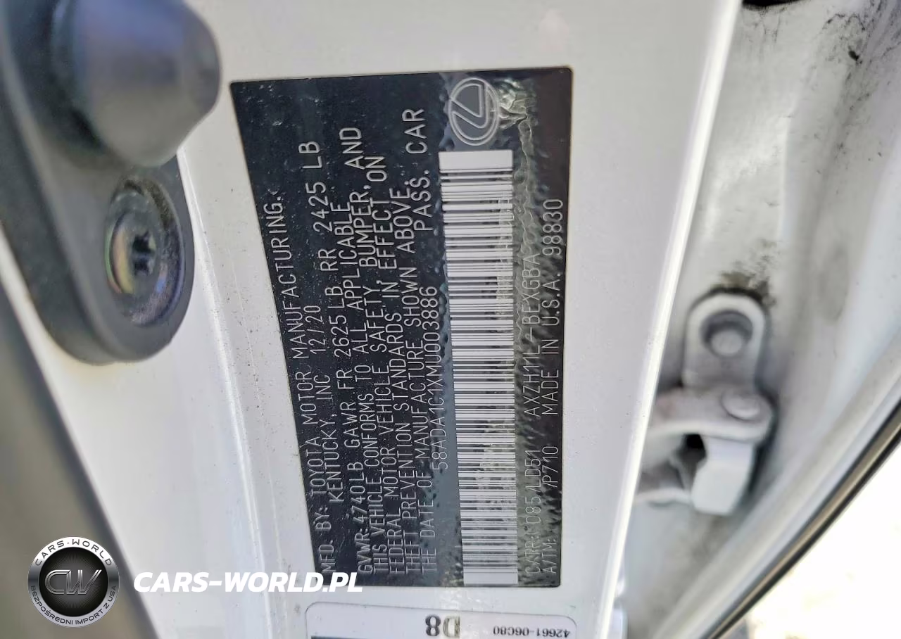 2021 Lexus Es 300H VIN:58ADA1C1XMU003886 - 12