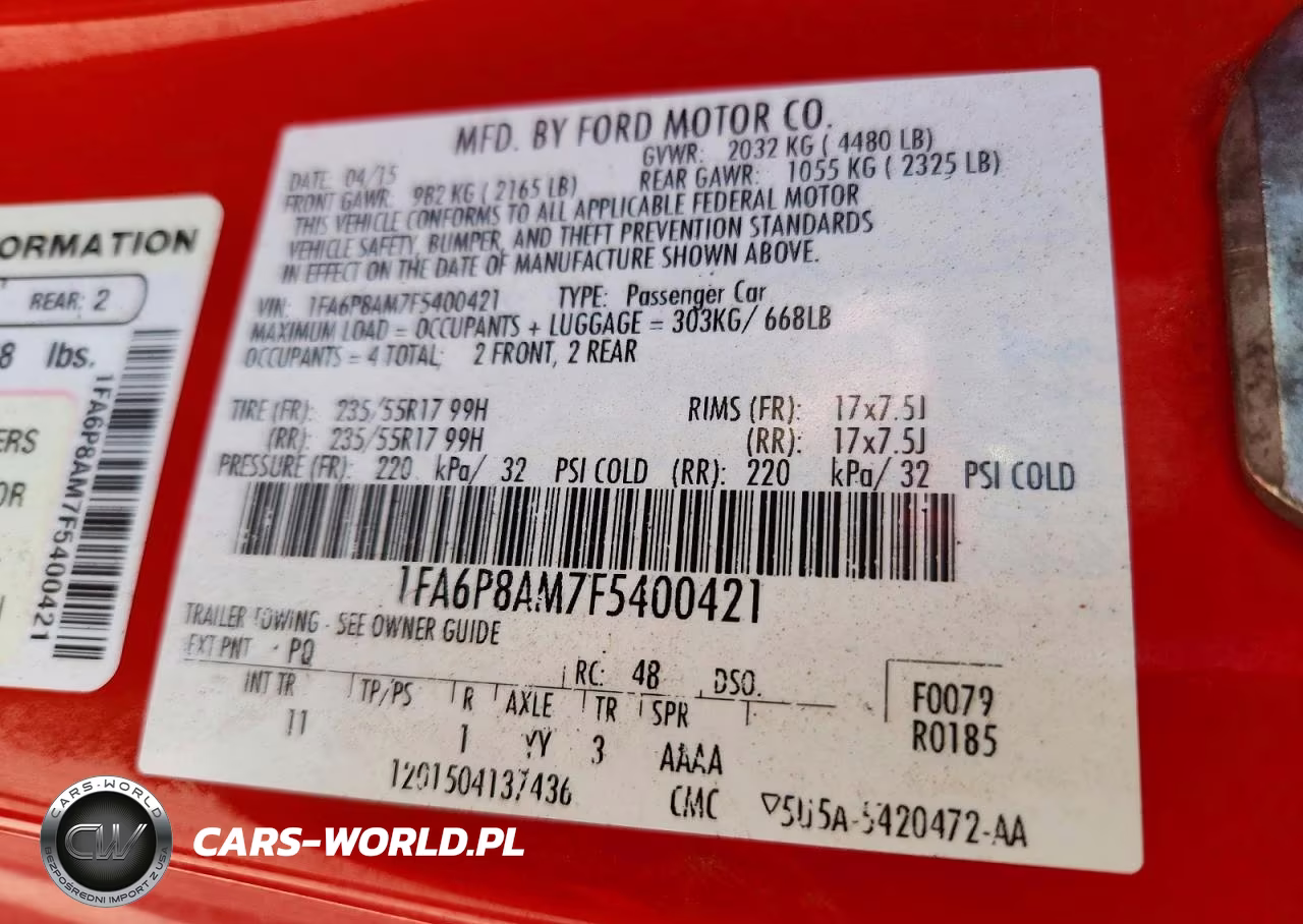 2015 Ford Mustang VIN:1FA6P8AM7F5400421 - 12