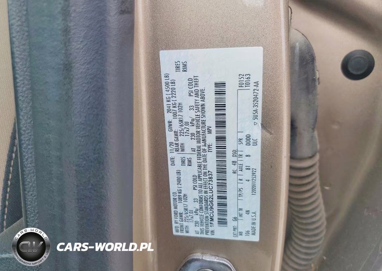 2020 Ford Escape Se VIN:1FMCU9G62LUC73837 - 13