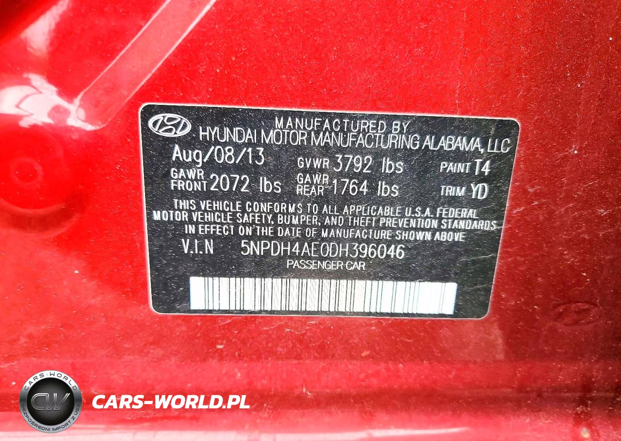2013 Hyundai Elantra Gls VIN:5NPDH4AE0DH396046 - 12