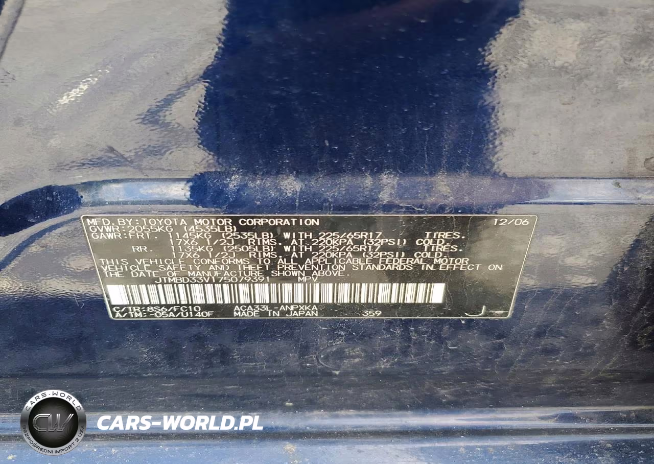 2007 Toyota Rav4 Base VIN:JTMBD33V175079391 - 13