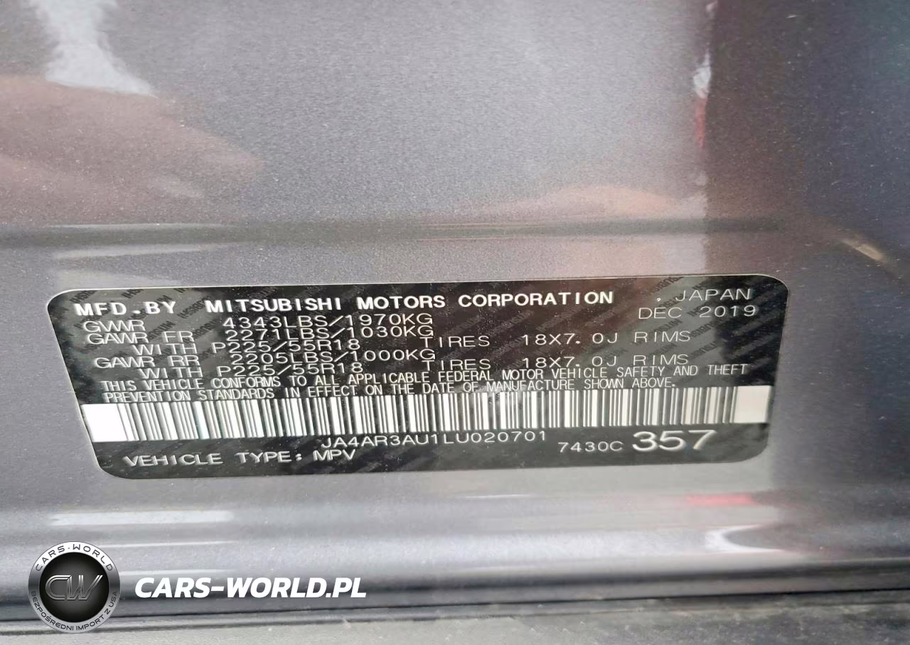 2020 Mitsubishi Outlander Sport Es VIN:JA4AR3AU1LU020701 - 13